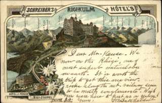 SWITZERLAND Rigi Kulm Schreibers Hotel c1910 Postcard  
