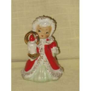  Vintage Lefton Porcelain Christmas Angel w/ Candle Bell 