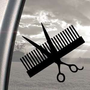  Comb And Scissors Black Decal Hairdresser Beautician 