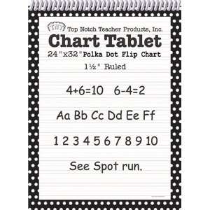  Polka Dot Chart Tablet Black 1.5 Ruled: Toys & Games
