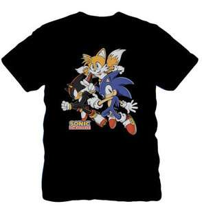 Sonic the Hedgehog Shadow & Tails Mens T Shirt Black  