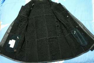   1,000 PELLACCI Womens CURLY BABY LAMB Black Leather Fur Coat Jacket S