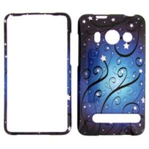Premium   SPRINT HTC EVO 4G BLUE STAR SWIRLS COVER CASE   Faceplate 