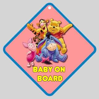 TIGGER POOH EEYORE FRIENDS Baby On Board Safety Sign 01  