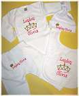 Personalized Baby PRINCESS CROWN Hat Bib Pants Onesie Shirt OUTFIT 