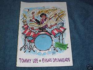 Evans Drumheads Drum Tommy Lee Motley Crue Art 1992 Ad  