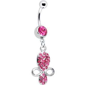  Pink Gem Benevolent Jeweled Belly Ring: Jewelry