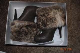Bakers urban outfitters ankle fur boots size 7  