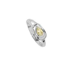  Boma Citrine Tear & Sterling Silver Knot Ring (size: 5 