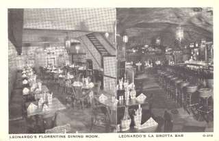 1930s AD POSTCARD BUFFALO NY LEONARDO DINING ROOM & BAR  