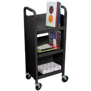  Luxor BT3S17 B 3 Shelf Slant Book Truck (Black) Office 