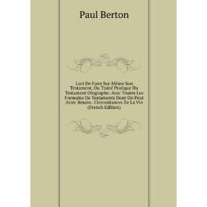  Besoin . Circonstances De La Vie (French Edition): Paul Berton: Books