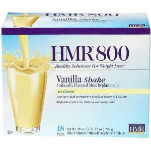  HMR 800 Weight Loss Protein Shake Mix, Vanilla, Box of 18 