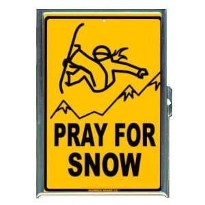  PRAY FOR SNOW SKIING ID Holder, Cigarette Case or Wallet 