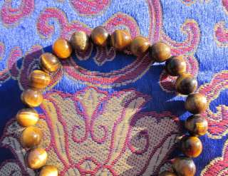   DESIGN USA LARGER SIZED BUDDHIST LUMINOUS TIGER EYE WRIST MALA  