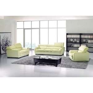   Modern Leather Sofa Set #AM 290 A IVORY: Furniture & Decor