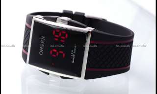 NEW OHSEN LED Digital Date Men Sport Wrist Rubber Watch  