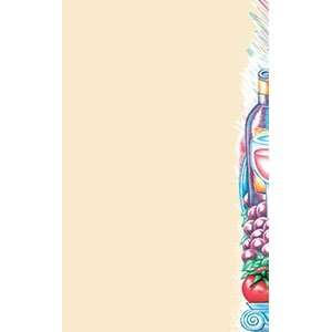   Insert 8 1/2 x 11 Menu Paper   Pasta Themed Wine Design   100/Pack