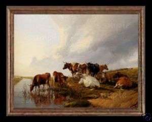 Cattle At The Stream Miniature Dollhouse Picture  