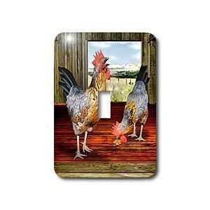 Boehm Digital Paint Animal   Chickens in a Barn   Light Switch Covers 