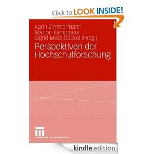 Perspektiven der Hochschulforschung (German Edition) Karin Zimmermann 