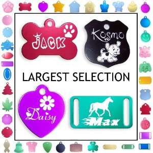    Custom Pet Id Tags   W/ Choice of Graphic and Font: Pet Supplies