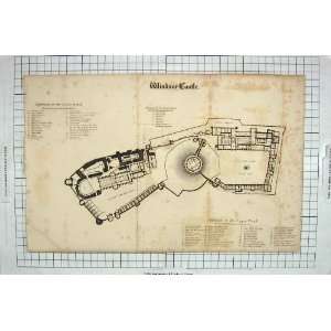  PLAN WINDSOR CASTLE ROUND TOWER LOWER WARD OLD PRINT: Home 