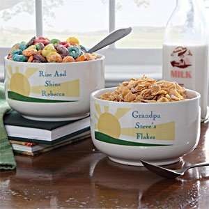 Personalized Cereal Bowls   Rise & Shine 