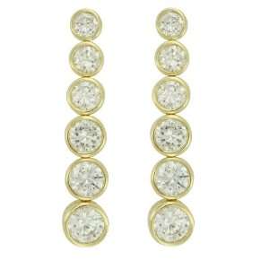  Yellow Gold Plated Sterling Silver Round Cubic Zirconia Si 