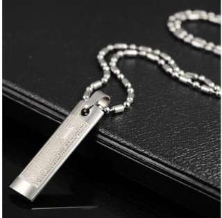Mens Charm Cross Bible Chain Titanium Steel Necklace Gift Free 