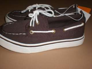 Gymboree Boys Plaid For Spring Canvas Boat Shoes Brown Size 13 NWT 