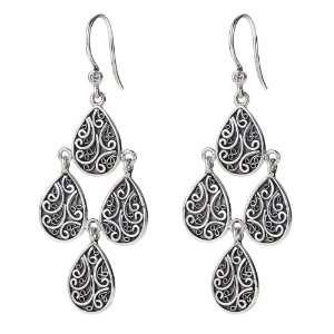   Bonn® Sterling Silver Wanderlust Pear Chandelier Earrings Jewelry