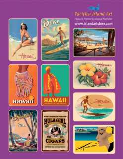 10 Postcard Hawaiian Vintage HAWAII Pin Up Hula Surfing  