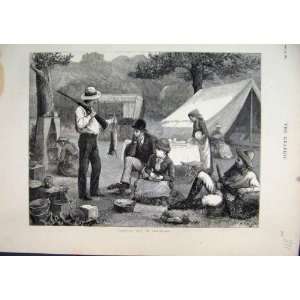   1879 Camping Colorado America Hunting Gun Rabbit Tent