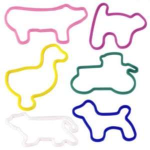  24 Pack Farm Silly Shaped Rubber Bands by BandzMania: Toys 