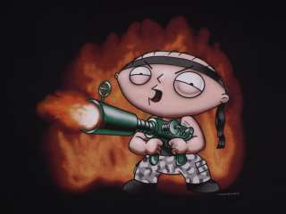 LICENSED FAMILY GUY SHOW STEWIE T SHIRT COMMANDO MILITARY RAMBO FUNNY 