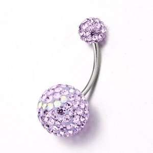    Purple Swarovski Crystal Bling Belly Navel Ring: Pugster: Jewelry