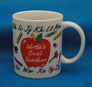 Worlds Best Teacher Porcelain Coffee Mug Tea Cup GIFT  