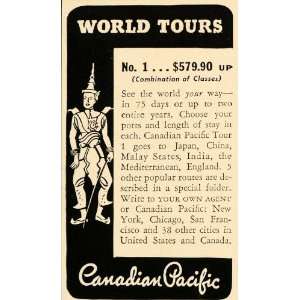  1937 Ad Canadian Pacific Cruise Line World Tour Ship 