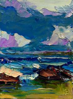 ROCKY SHORES 2 Seascape Ocean Coast Surf Oil Painting  