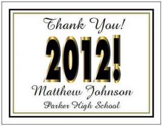 GRADUATION Class 2012 Thank You Personalized Party Note Cards  