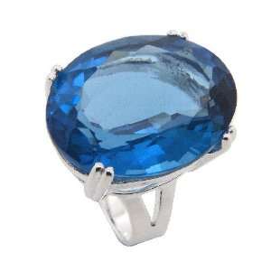 11.30g Oval Blue Spinel Quartz Gemstone Genuine 925 Sterling Silver 