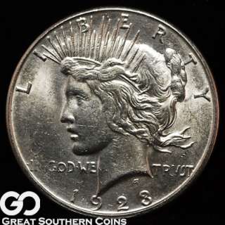 1923 S Peace Silver Dollar NEAR GEM BU ** BETTER DATE!!  