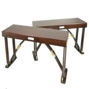   Portable Wooden Folding Two Benches Bench (: Patio, Lawn & Garden