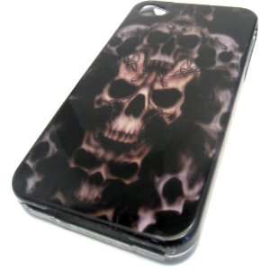 Apple iPhone 4 4S 4G Black 3D Skull Tattoo Design Case Cover Skin Hard 