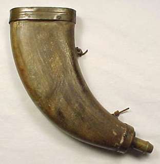 EARLY ANTIQUE POWDER HORN WITH NAME & DATE  
