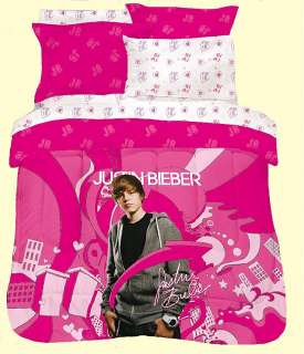 Full Justin Bieber Justins World 3PC Comforter Bedding Set  