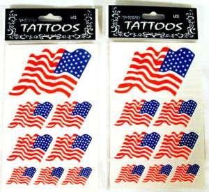 12 WAVY AMERICAN FLAG TEMPORARY TATTOO body tattoos #27  