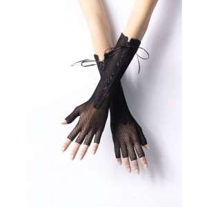 Fun World 90038FW Long Fingerless Fishnet Gloves