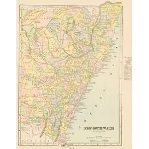 Cram 1899 Antique Map of New South Wales